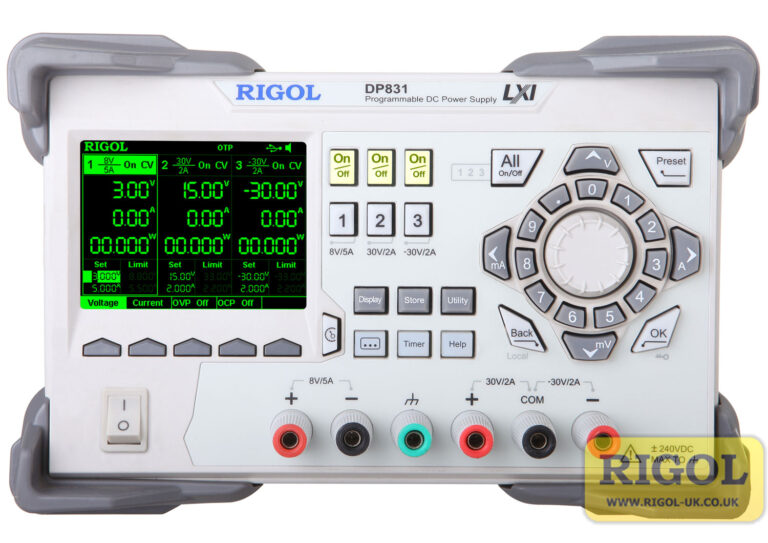 Rigol DP831 Bench Linear DC Power Supply (8V/5A & 30V/2A & -30V/2A)