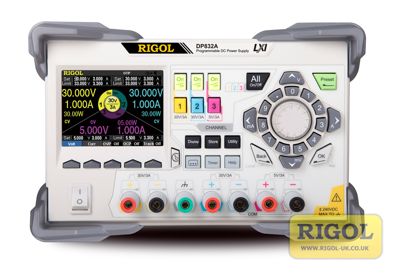 Rigol DP832A Bench Linear DC Power Supply (30V/3A & 30V/3A & 5V/3A)