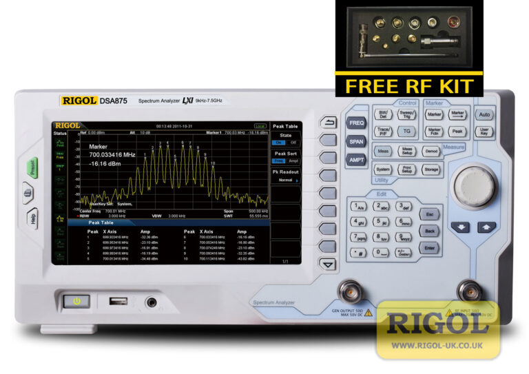 Rigol DSA875-TG 7.5GHz Spectrum Analyser with Tracking Generator