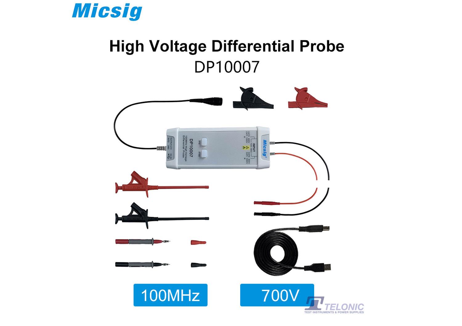 Micsig DP10007 ±70V 10X ±700 100X Differential Probe