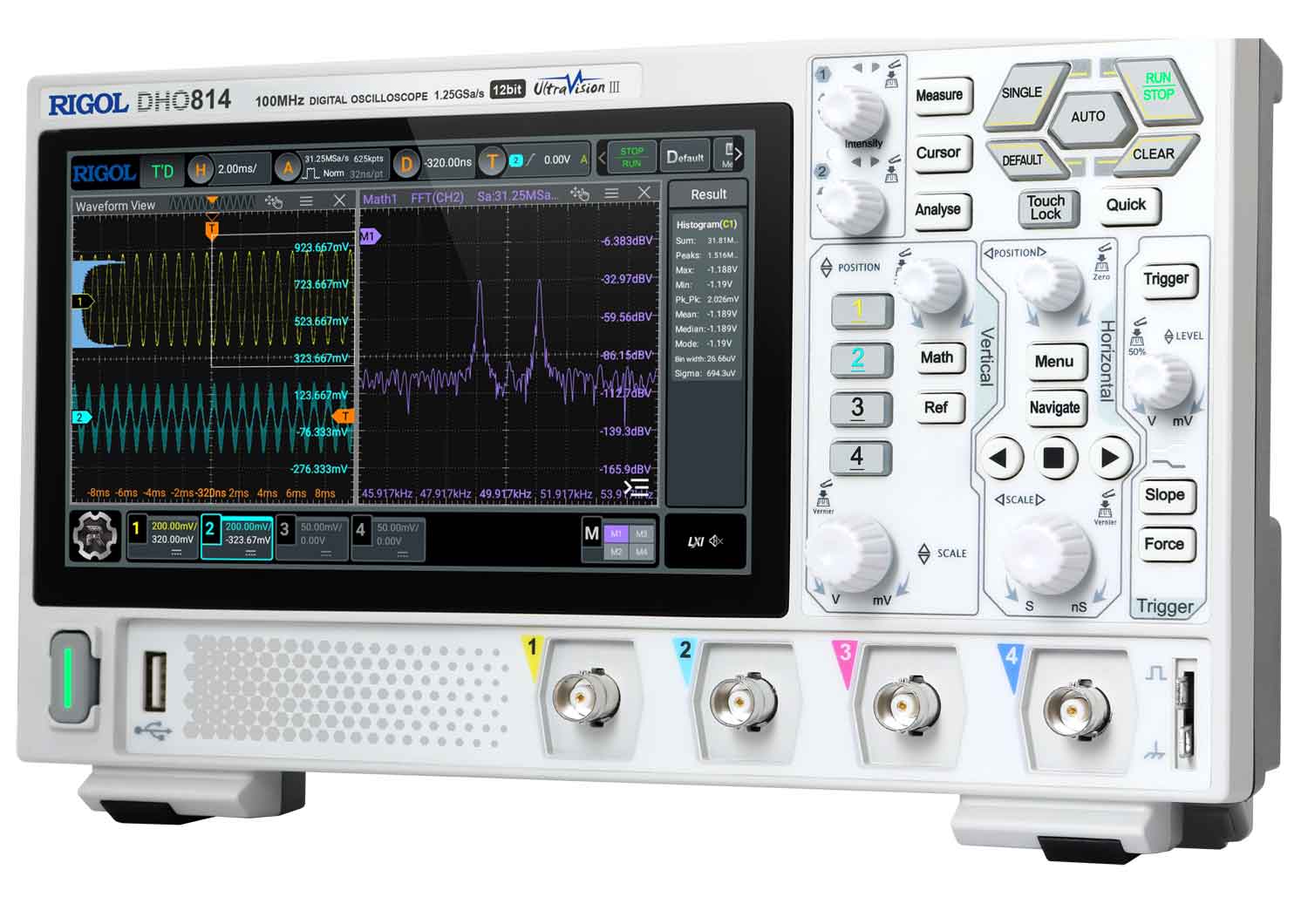 Rigol DHO800 Oscilloscope Left Telonic UK