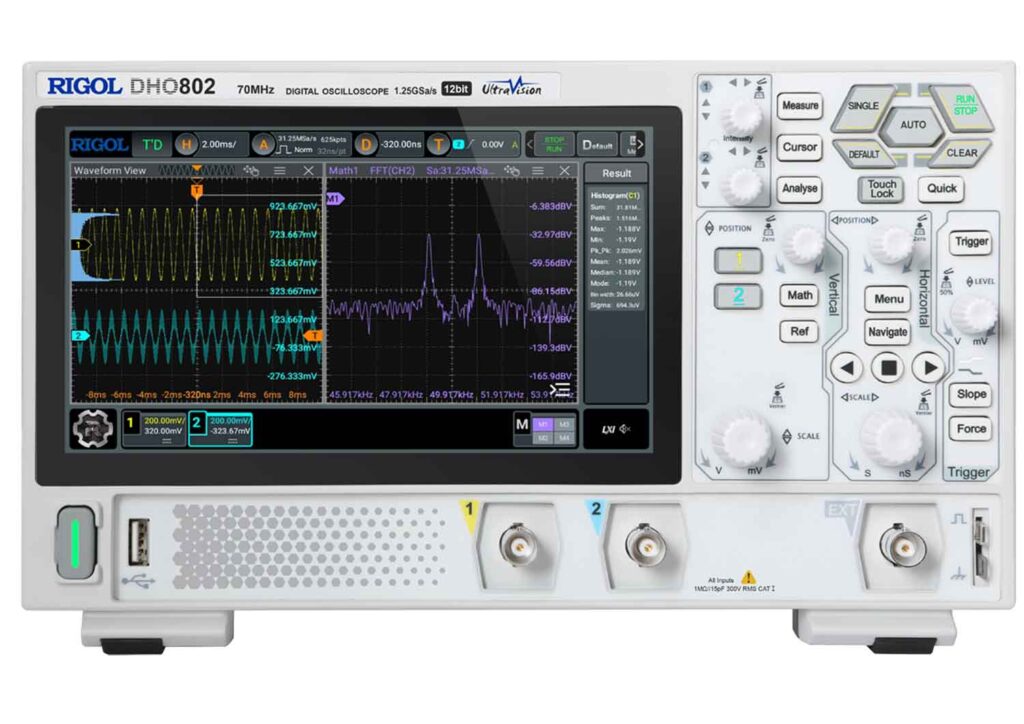 Rigol DHO802 Oscilloscope Front Telonic UK