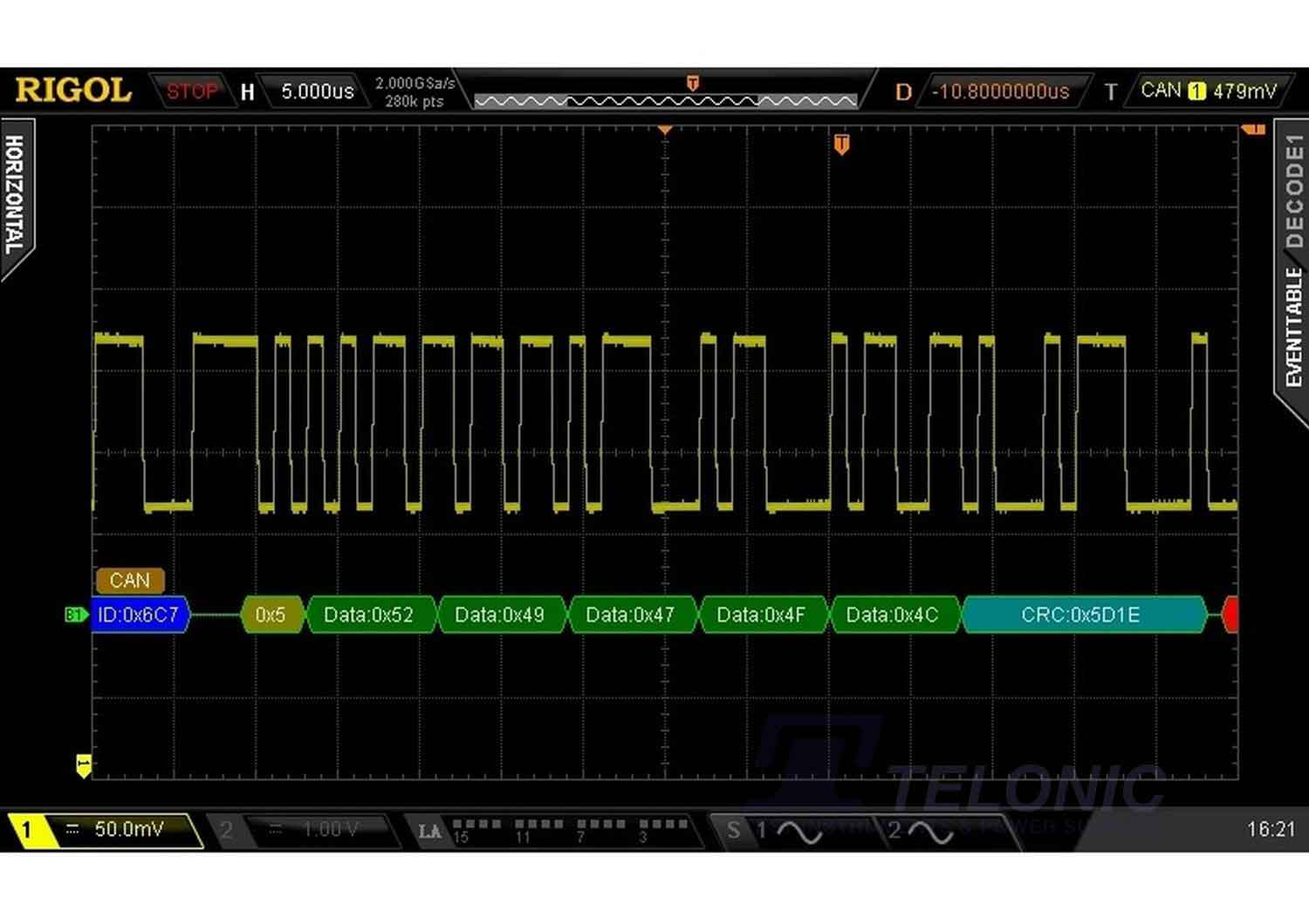 Rigol CAN-DS2000 CAN-Bus Analysis Licence